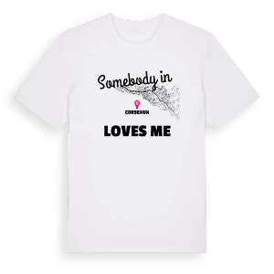 Någon i Corseaux älskar mig t-shirt – ekologisk bomull t-shirt från Pinshirt