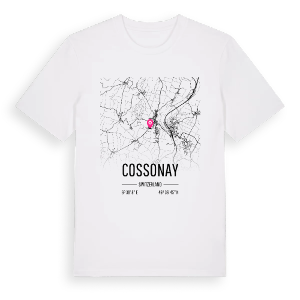 Cossonay karta t-shirt – ekologisk bomull t-shirt från Pinshirt