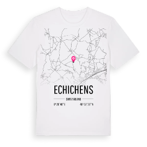 Echichens karta t-shirt – ekologisk bomull t-shirt från Pinshirt