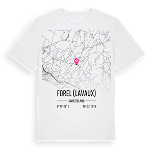Forel (Lavaux) karta t-shirt – ekologisk bomull t-shirt från Pinshirt