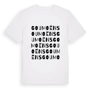 Goumoëns ordlek t-shirt – ekologisk bomull t-shirt från Pinshirt