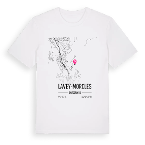 Lavey-Morcles karta t-shirt – ekologisk bomull t-shirt från Pinshirt