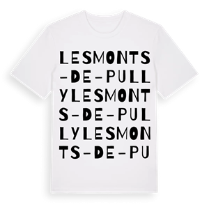 Les Monts-de-Pully ordlek t-shirt – ekologisk bomull t-shirt från Pinshirt