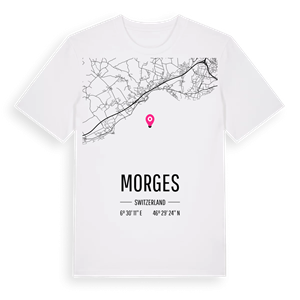 Morges karta t-shirt – ekologisk bomull t-shirt från Pinshirt