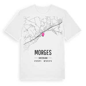 Morges karta t-shirt – ekologisk bomull t-shirt från Pinshirt