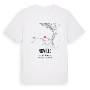 Noville karta t-shirt – ekologisk bomull t-shirt från Pinshirt
