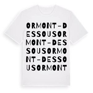 Ormont-Dessous ordlek t-shirt – ekologisk bomull t-shirt från Pinshirt