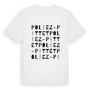 Poliez-Pittet ordlek t-shirt – ekologisk bomull t-shirt från Pinshirt