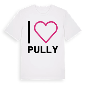Jag älskar Pully t-shirt stort tryck – ekologisk bomull t-shirt från Pinshirt