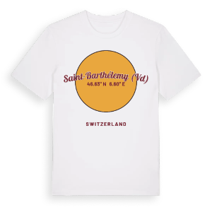 Saint-Barthélemy (VD) cirkel t-shirt – ekologisk bomull t-shirt från Pinshirt