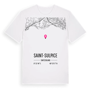 Saint-Sulpice karta t-shirt – ekologisk bomull t-shirt från Pinshirt