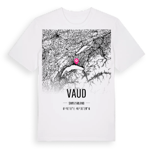 Vaud karta t-shirt – ekologisk bomull t-shirt från Pinshirt