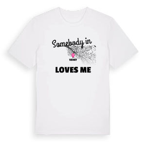 Någon i Vevey älskar mig t-shirt – ekologisk bomull t-shirt från Pinshirt