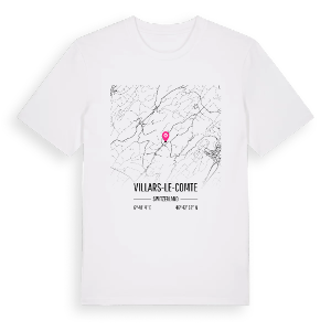 Villars-le-Comte karta t-shirt – ekologisk bomull t-shirt från Pinshirt