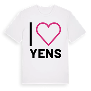 Jag älskar Yens t-shirt stort tryck – ekologisk bomull t-shirt från Pinshirt