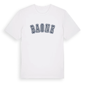 Baone college t-shirt – ekologisk bomull t-shirt från Pinshirt