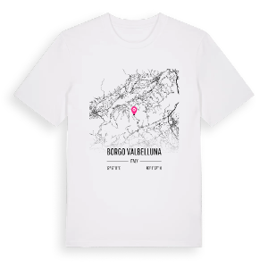 Borgo Valbelluna karta t-shirt – ekologisk bomull t-shirt från Pinshirt