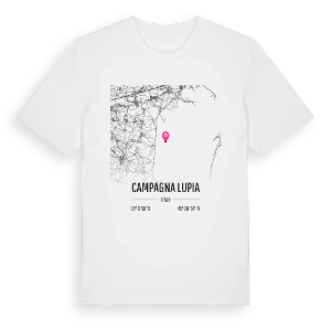 Campagna Lupia karta t-shirt – ekologisk bomull t-shirt från Pinshirt