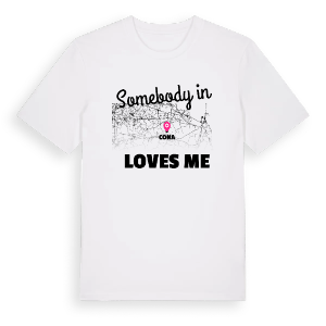 Någon i Cona älskar mig t-shirt – ekologisk bomull t-shirt från Pinshirt
