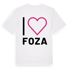 Jag älskar Foza t-shirt stort tryck – ekologisk bomull t-shirt från Pinshirt