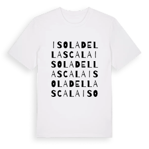 Isola della Scala ordlek t-shirt – ekologisk bomull t-shirt från Pinshirt