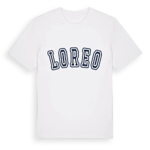 Loreo college t-shirt – ekologisk bomull t-shirt från Pinshirt