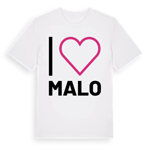 Jag älskar Malo t-shirt stort tryck – ekologisk bomull t-shirt från Pinshirt