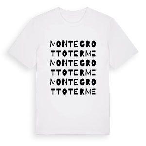 Montegrotto Terme ordlek t-shirt – ekologisk bomull t-shirt från Pinshirt