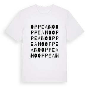 Oppeano ordlek t-shirt – ekologisk bomull t-shirt från Pinshirt