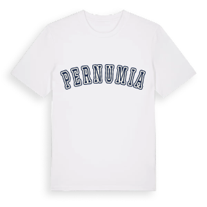 Pernumia college t-shirt – ekologisk bomull t-shirt från Pinshirt