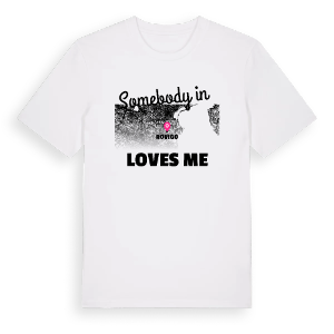 Någon i Rovigo älskar mig t-shirt – ekologisk bomull t-shirt från Pinshirt