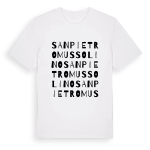 San Pietro Mussolino ordlek t-shirt – ekologisk bomull t-shirt från Pinshirt