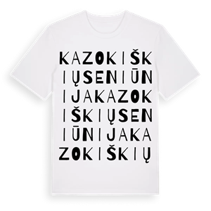 Kazokiškių seniūnija ordlek t-shirt – ekologisk bomull t-shirt från Pinshirt