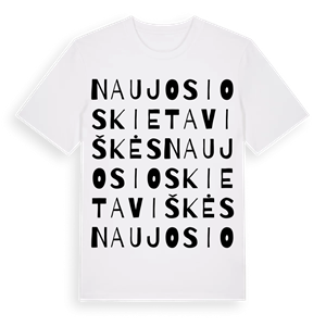 Naujosios Kietaviškės ordlek t-shirt – ekologisk bomull t-shirt från Pinshirt