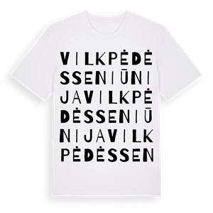 Vilkpėdės seniūnija ordlek t-shirt – ekologisk bomull t-shirt från Pinshirt