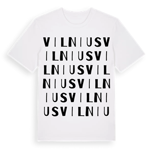 Vilnius ordlek t-shirt – ekologisk bomull t-shirt från Pinshirt