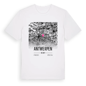 Antwerpen karta t-shirt – ekologisk bomull t-shirt från Pinshirt