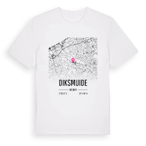 Diksmuide karta t-shirt – ekologisk bomull t-shirt från Pinshirt