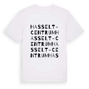 Hasselt-Centrum ordlek t-shirt – ekologisk bomull t-shirt från Pinshirt