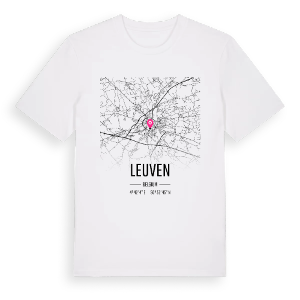 Leuven karta t-shirt – ekologisk bomull t-shirt från Pinshirt