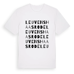 Leuvens Haasrode ordlek t-shirt – ekologisk bomull t-shirt från Pinshirt