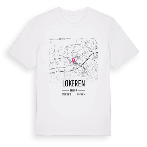 Lokeren karta t-shirt – ekologisk bomull t-shirt från Pinshirt