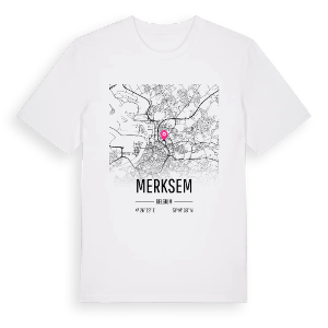 Merksem karta t-shirt – ekologisk bomull t-shirt från Pinshirt
