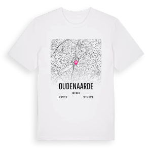 Oudenaarde karta t-shirt – ekologisk bomull t-shirt från Pinshirt