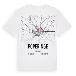 Poperinge karta t-shirt – ekologisk bomull t-shirt från Pinshirt