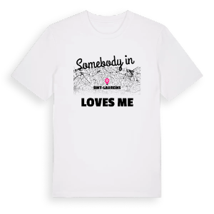 Någon i Sint-Laureins älskar mig t-shirt – ekologisk bomull t-shirt från Pinshirt