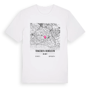 Tongeren-Borgloon karta t-shirt – ekologisk bomull t-shirt från Pinshirt