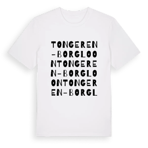 Tongeren-Borgloon ordlek t-shirt – ekologisk bomull t-shirt från Pinshirt