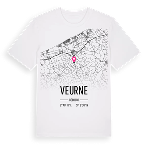Veurne karta t-shirt – ekologisk bomull t-shirt från Pinshirt