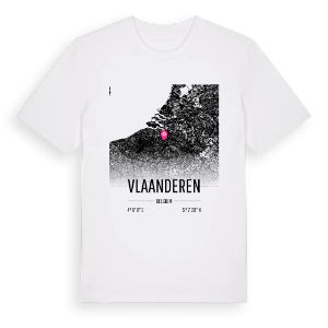 Vlaanderen karta t-shirt – ekologisk bomull t-shirt från Pinshirt